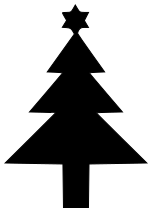 Christmas tree silhouette star