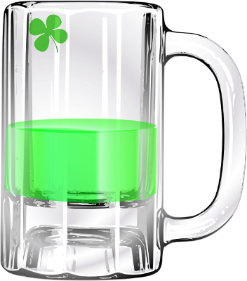 green clover beer mug