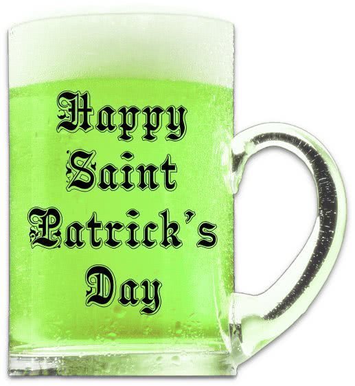 saint patrick day green beer light