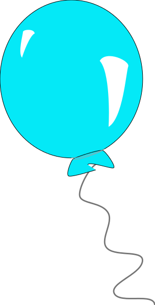 balloon round cyan