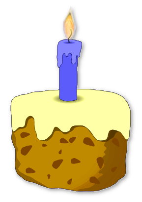 cake and candle no background