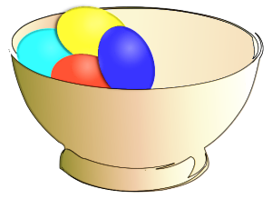 bowl with Easter eggs