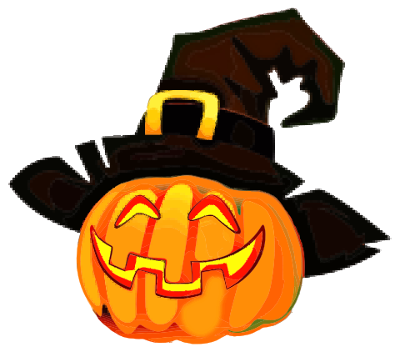 jack-o-lantern w witch hat