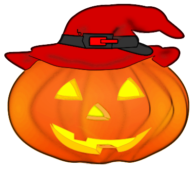 jack o lantern wearing hat