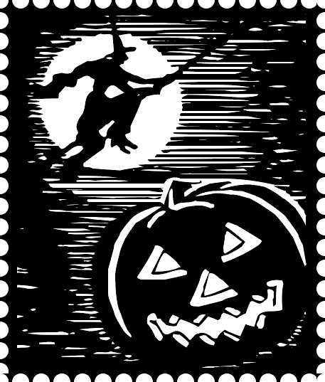 halloween postage stamp