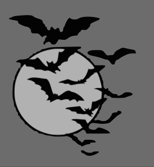 bats over moon dark