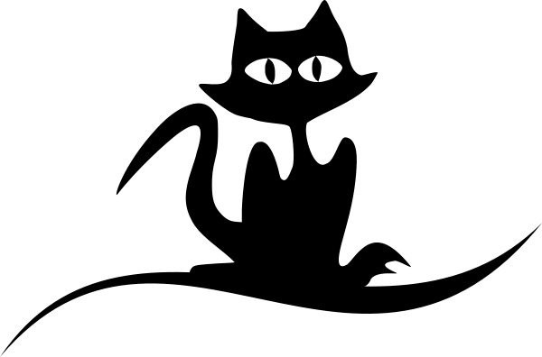 black cat on flying carpet