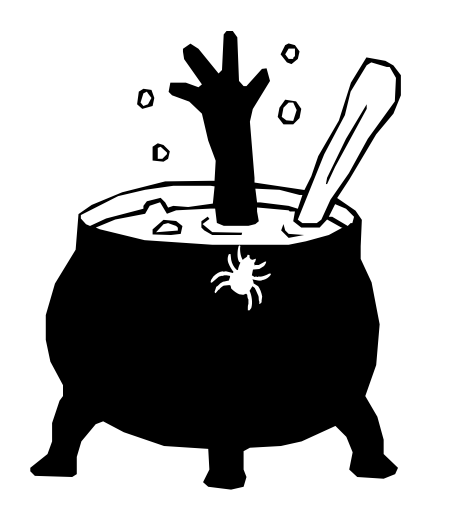 spider on cauldron