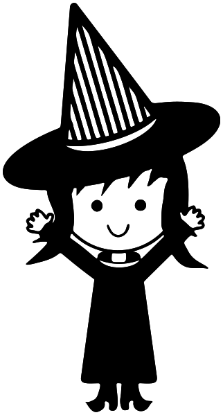 cute witch BW