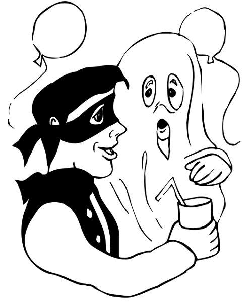 ghost and pirate at party