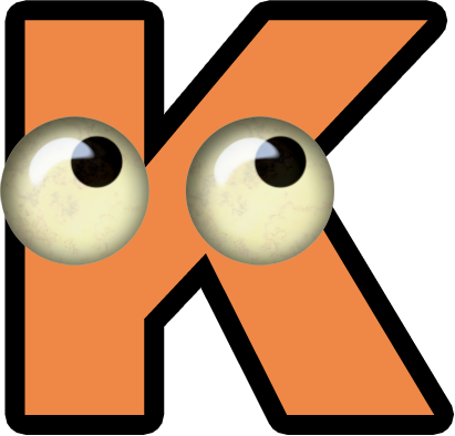 eyeball letter K