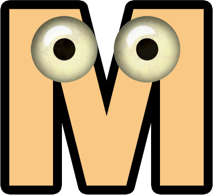 eyeball letter M