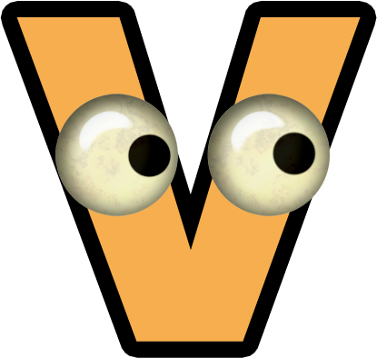 eyeball letter V