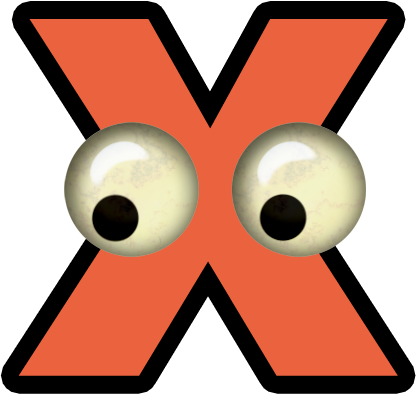 eyeball letter X
