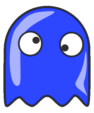 google eyed ghost icon blue