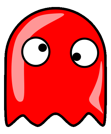 google eyed ghost icon red