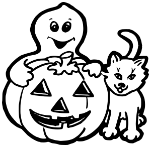 pumpkin ghost cat