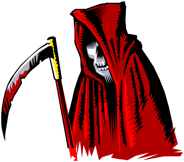 grim reaper in red