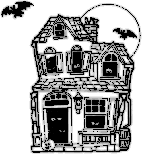 haunted house BW