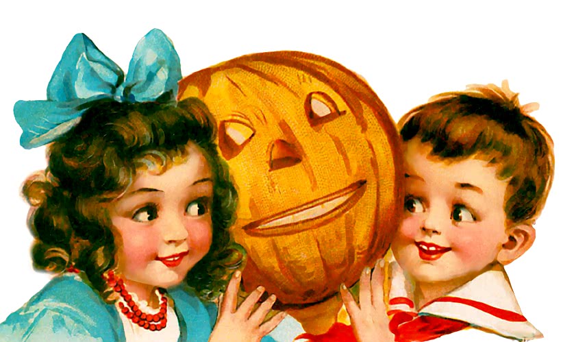 Halloween kids w pumpkin