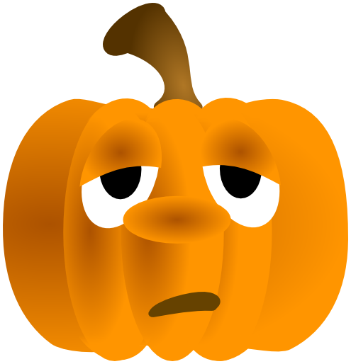pumpkin cartoon tired