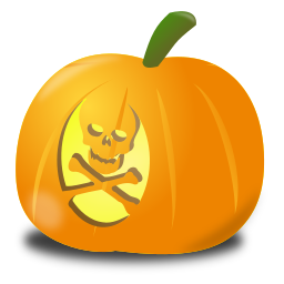 pumpkin carved skull