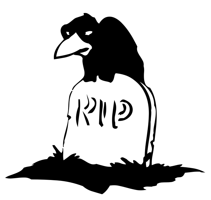 crow on gravestone