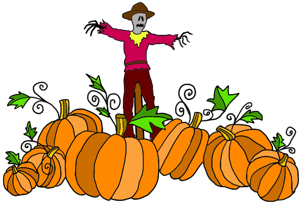 scarecrow in pumpkin patch