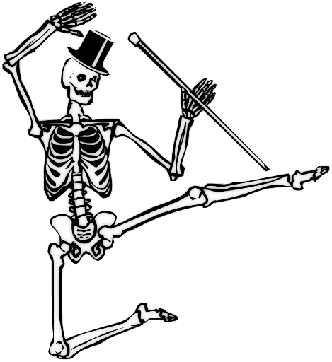 dancing tophat skeleton