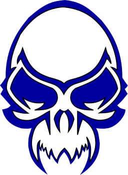 skull evil blue