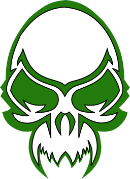 skull evil green