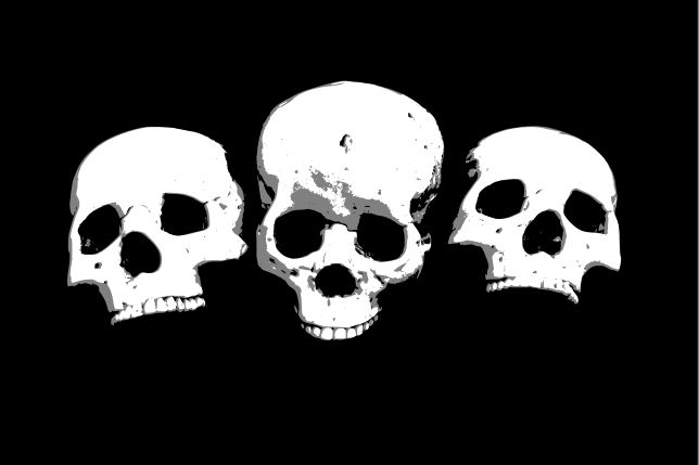skulls on black