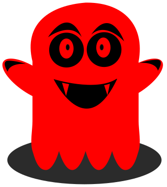 ghost vampire smiley red