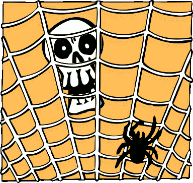 spider on a web skull