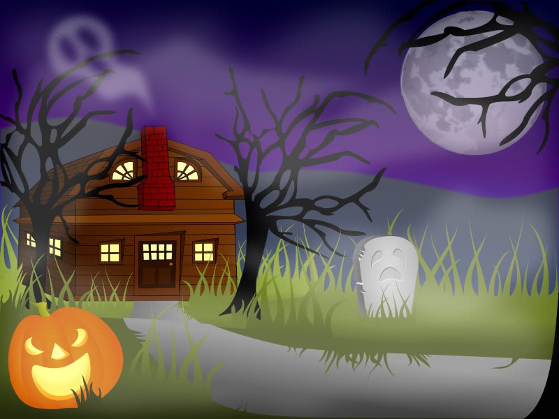 Halloween Haunted House scene