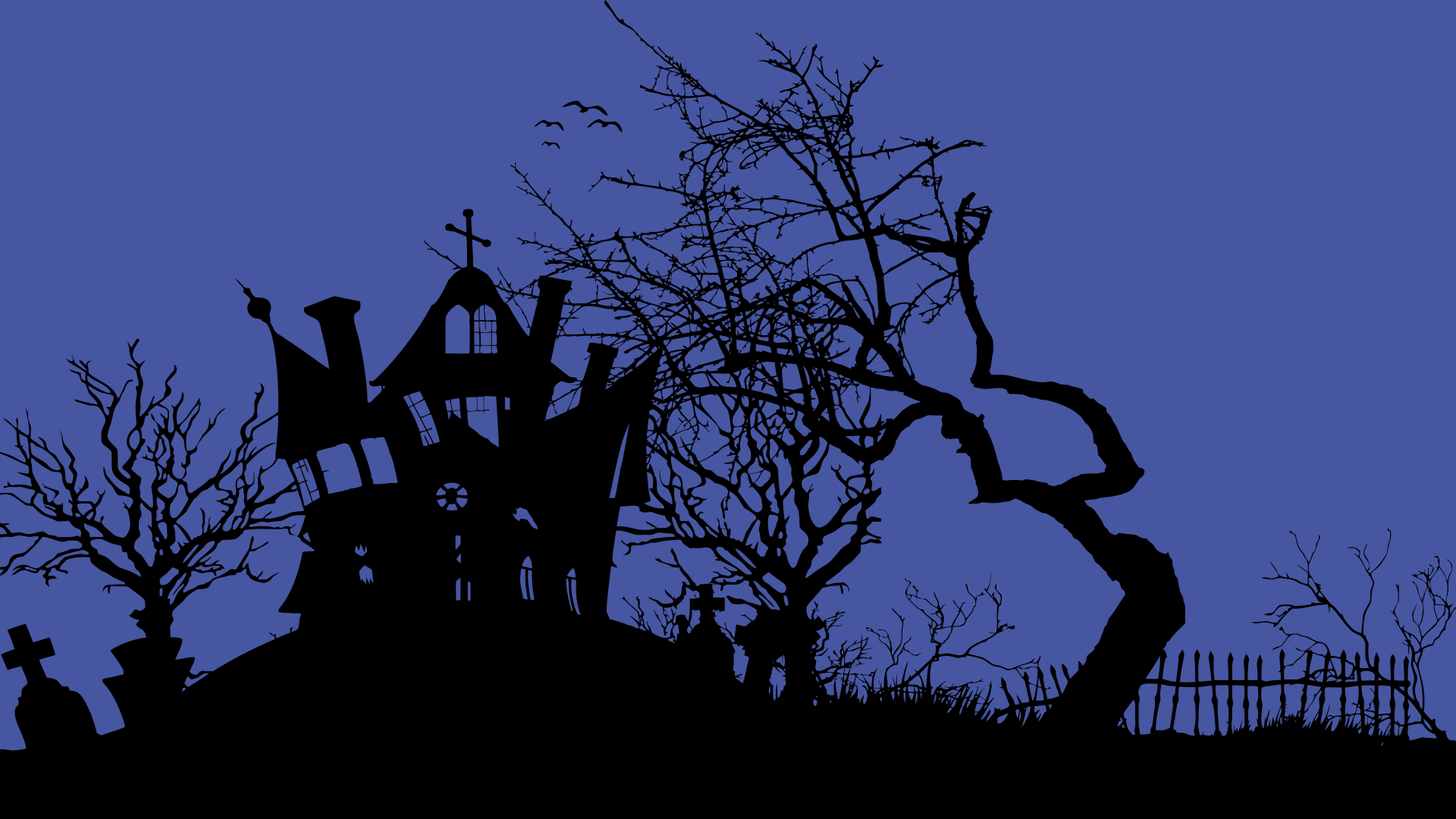 Haunted House widescreen blue