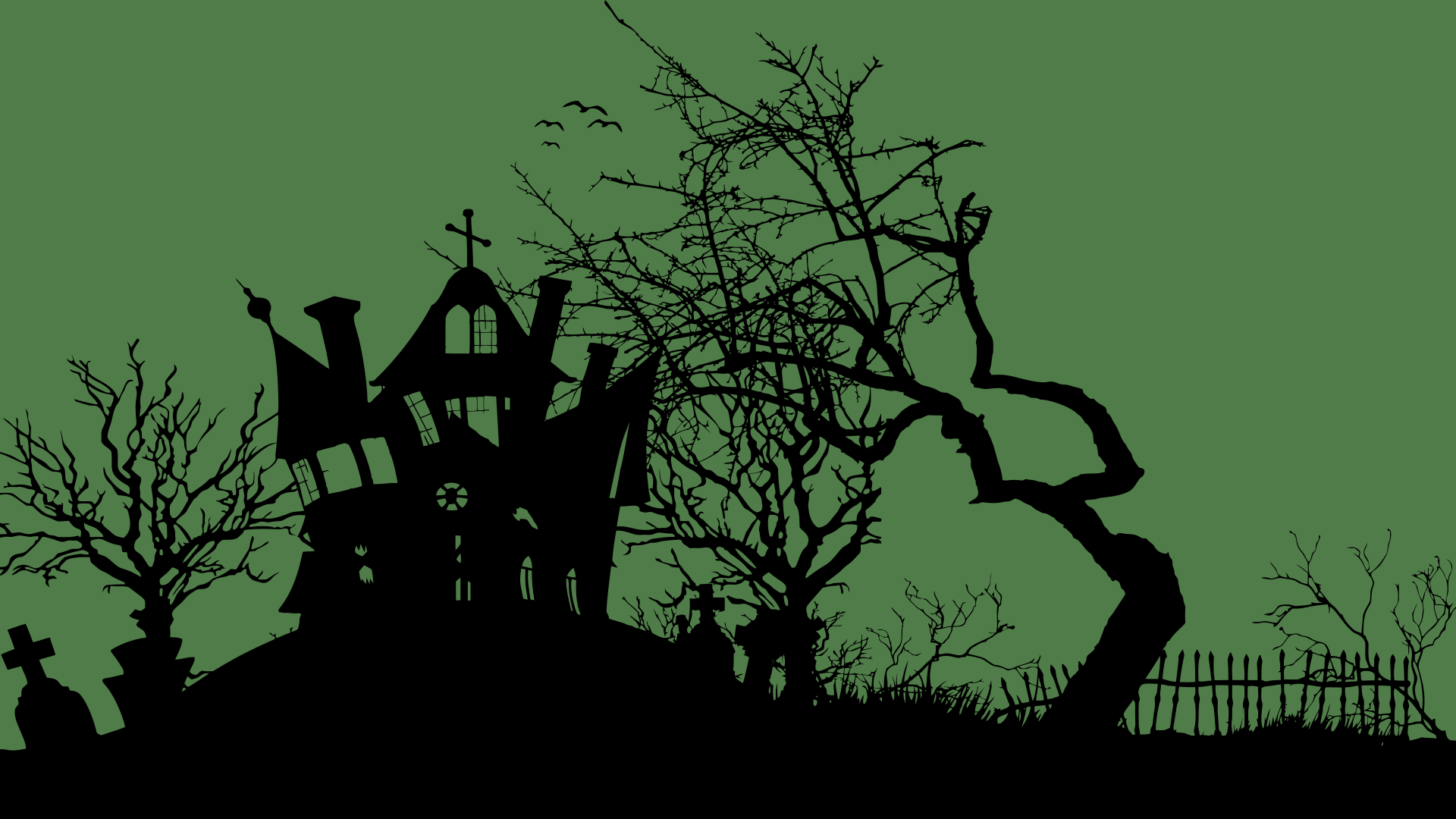 Haunted House widescreen green