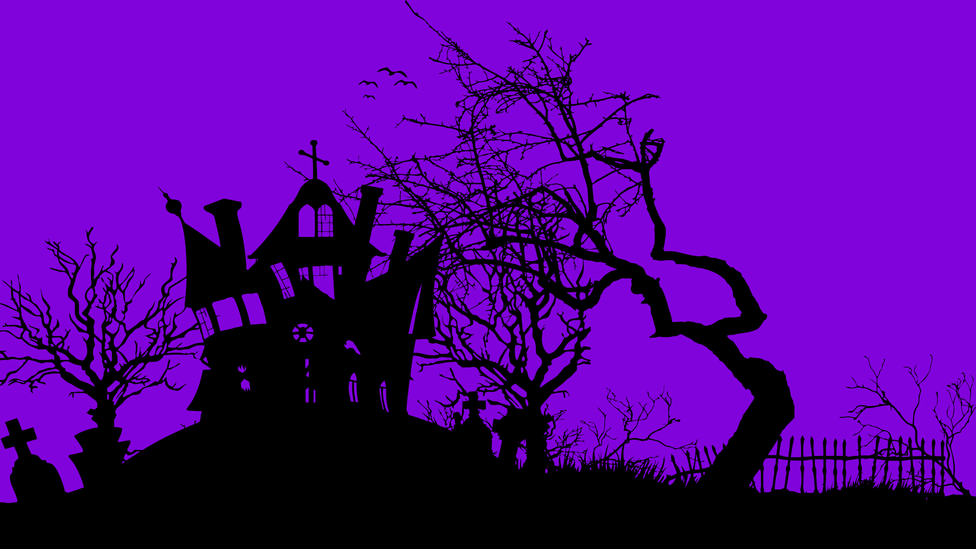 Haunted House widescreen purple