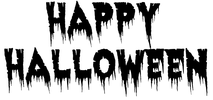 happy halloween haunted BW