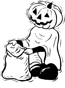 trick or treater pumpkin