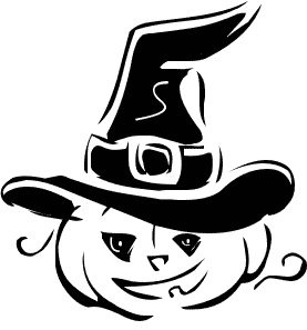 witch capped pumpkin