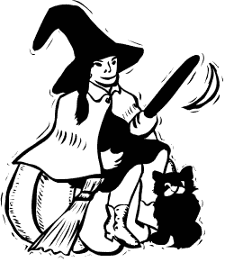 witch w cat