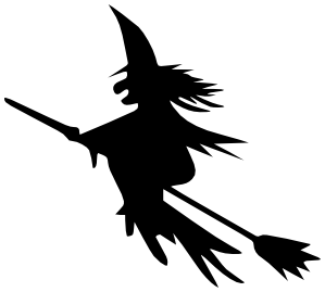 witch silhouette flying