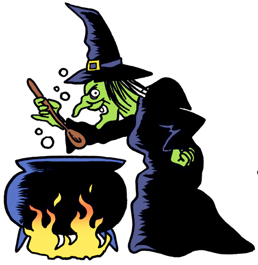 Witch over cauldron
