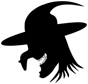 witch w crooked nose silhouette