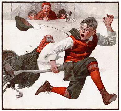 Catching the Thanksgiving Turkey  NRockwell 1917