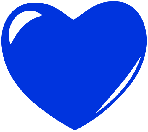glossy heart blue