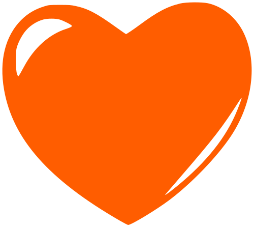 glossy heart orange