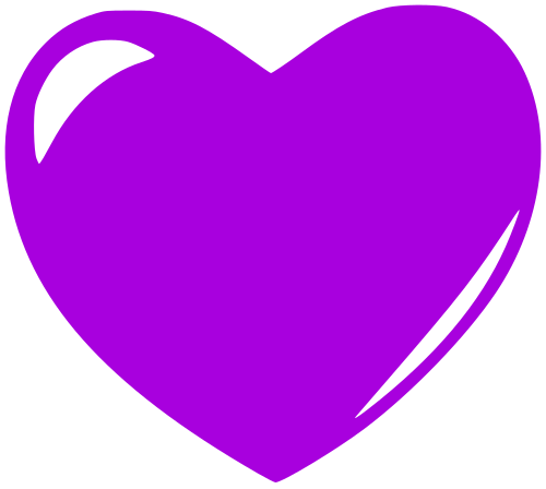 glossy heart purple