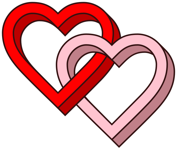 Interlaced love hearts 3D